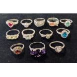 Assorted silver and other costume jewellery