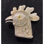 A silver cockerel vesta case