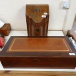 A serpentine front mahogany knife box, adapted into a stationery box, 24 cm wide, and a box, adapted