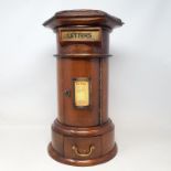 A Victorian style country house letter box, with an hexagonal top, 40 cm high Modern