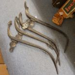Two pairs of cast metal horse hames, and other items (qty)