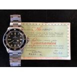 A gentleman's stainless steel Rolex Submariner wristwatch, reference 5513, metres first, purchased