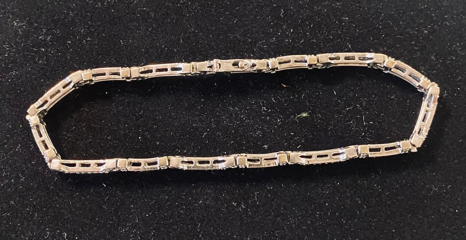 An 18ct white gold and diamond fancy link bracelet - Image 2 of 2