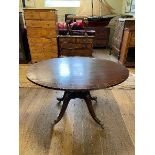 An oval mahogany table, 126 cm wide