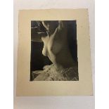Four photographs, by P. R. Hitchcock, a nude, unknown sitter, 21 x 17 cm, backed on card, in a