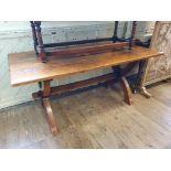 An oak refectory style dining table, 166 x 144 cm