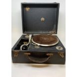 A portable gramophone, 34 cm wide