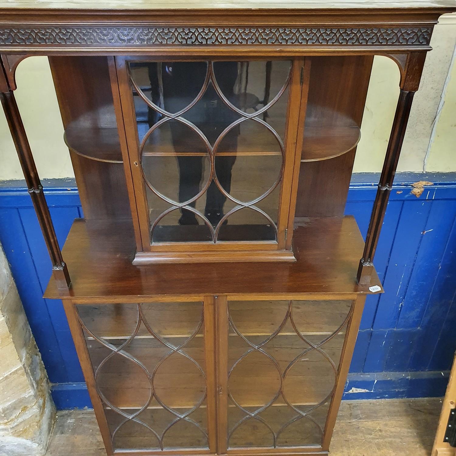 An early 20th century mahogany display cabinet, on bracket feet, 92 cm wide - Image 2 of 4