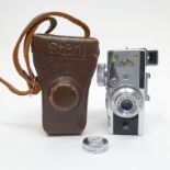 A Steky miniature camera, in outer leather case Provenance: Part of a vast single owner collection