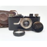 A Leica I camera, serial number 46523, with leather outer case Provenance: Part of a vast single