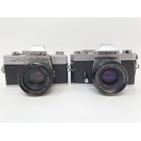 A Konica Autoflex T3 camera and a Minolta SRT 101 camera (2) Provenance: Part of a vast single owner