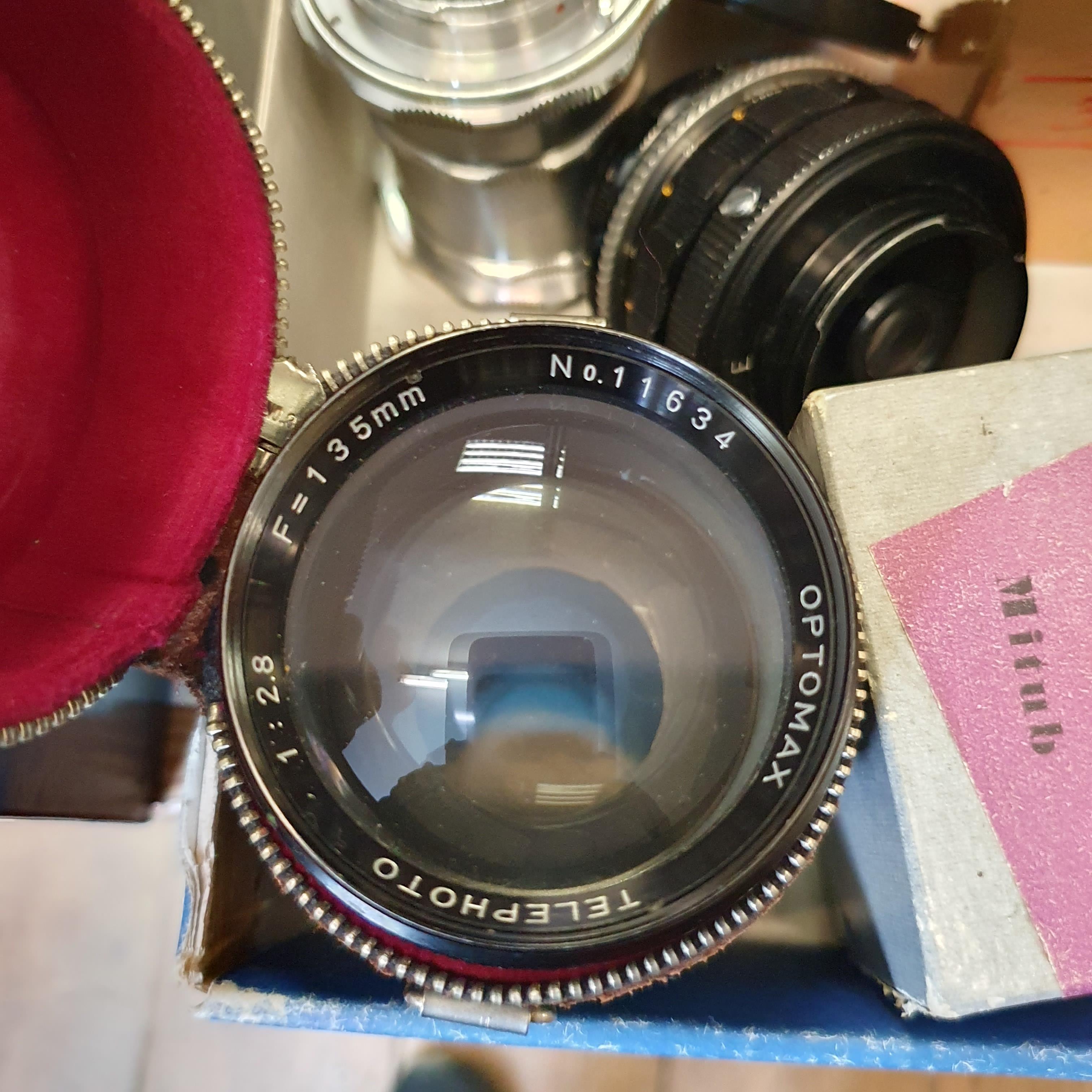 An Alto Welblick camera lens and various other camera lenses (2 boxes) Provenance: Part of a vast - Image 6 of 11