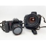 A Canon EOS5 camera, a Canon ESO1000F camera, a Canon EOS10 camera, and a camera bag Provenance: