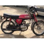 1978 Suzuki 100 CCI Red Registration number ALJ 558T Shed stored for many years No documents For