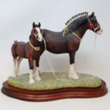 A Border Fine Arts group, Champion Mare and Foal, limited edition 367/950, by Anne Wall, with