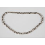 A Tiffany and Co 18ct white gold and diamond fancy link necklace, 59.1g, with a Tiffany box