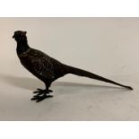 A painted bronze pheasant, 9 cm high Modern