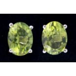 A pair of peridot stud earrings