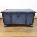 A Swedish painted trunk, with cast metal mounts, 83 cm wide