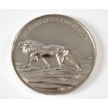 A large silver medallion, decorated a lion, THE ARMY RIFLE ASSOCIATION, reverse inscribed RTC
