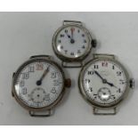 A trench style wristwatch, and two other similar (3)