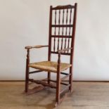 An oak rocking chair