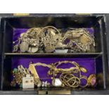 Assorted costume and other jewellery, in a box