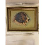 F Drake, portrait of a dog, oil on canvas, signed and dated 1903, 23 x 30 cm, and its pair (2)