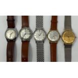 A gentleman's stainless steel Eterna-Matic Centenaire wristwatch, and four other gentlemen's