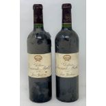 Two bottles of Sociando Mallet, Jean Gautreau, 2003, (2)