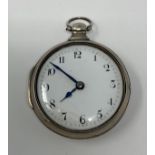 A George III silver pair cased pocket watch, with Arabic numerals, the movement signed Jno Warner,