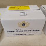 Six bottles of Chateau Paul Jaboulet Crozes Hermitage, Domaine de Thalabert, in cardboard box