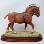 A Border Fine Arts figure, Suffolk Stallion, limited edition 511/590, by Anne Wall, with