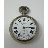 An open face pocket watch, the dial signed W. Ehrhardt, London, with Roman numerals, and
