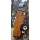 A Gracecourt trailer, with wooden sides, and a drop tail, has been in storage, tyres flat spotted,