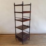 A 19th century mahogany four tier whatnot, with a drawer to base, 154 cm high x 45 cm wide Top