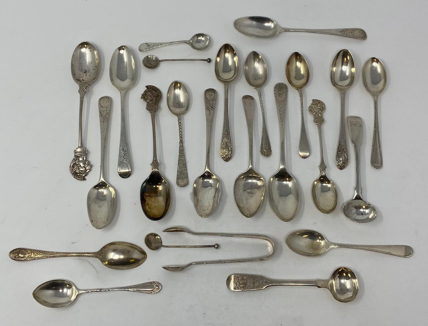 Assorted silver spoons, various dates and makers, 9.7 ozt