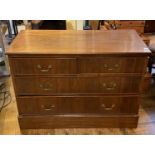 A mahogany chest, having two short and two long drawers, 108 cm wide