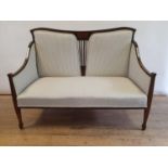 An early 20th century mahogany two seater sofa, 123 cm wide