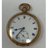 A 9ct gold open face pocket watch, 5 cm diameter All in weight 93.5g