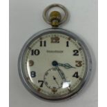 A Jaeger-LeCoultre open face pocket watch, with luminous hands, and Arabic numerals, with subsidiary