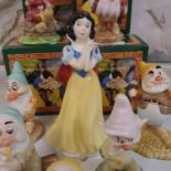 A Royal Doulton Snow White and the Seven Dwarfs set, SW9, boxed, and a Continental porcelain Snow