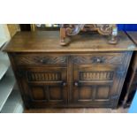 An 18th century style oak dresser base, 123 cm wide