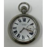 An open face pocket watch, the enamel dial signed H. Williamson Ltd, London, 53499F, with subsidiary