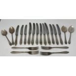 A silver part table service of cutlery, Sheffield 1996, 51.1 ozt (weighable silver)