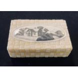 A carved bone box, 9.5 cm wide Modern