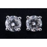 A pair of 18ct gold diamond stud earrings Diamonds 0.4ct