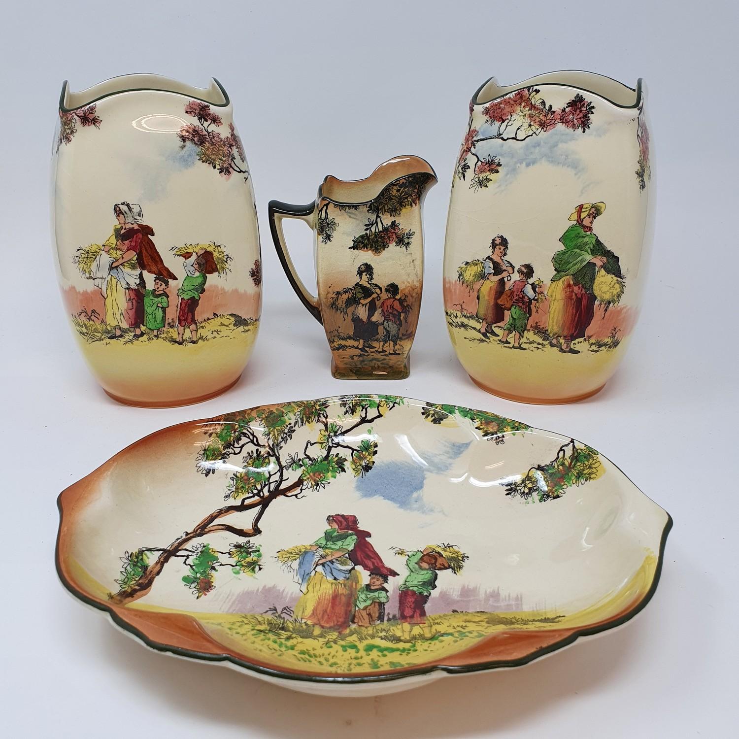 A pair of Royal Doulton Series ware vases, and various other Series ware (box)