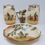 A pair of Royal Doulton Series ware vases, and various other Series ware (box)