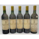 Five bottles of Chateau Pichon Longueville Comtesse de Lalande, Pauillac, 1985, 1986, 1988, 1989 (2)